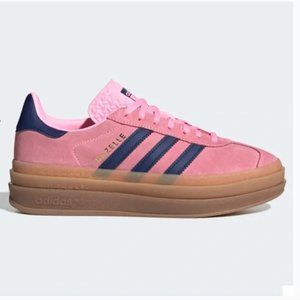 New Adidas Gazelle Bold "Pink Glow" Platform Gum Sole Sneakers , size 7